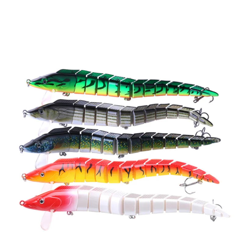 

Artificial Multi-section Plastic Hard Bait 2# 5Colors 46g/23cm With Sharp Hook Bionic Bait Swimbait Fishing Lure 3D Eyes