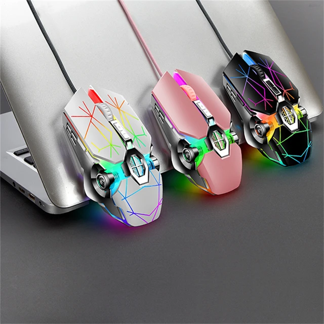 Jogo do rato do computador gamer ergonômico 4 chave ajustável 3200dpi legal  led pc mause para computadores portáteis jogos com fio óptico mouse -  AliExpress