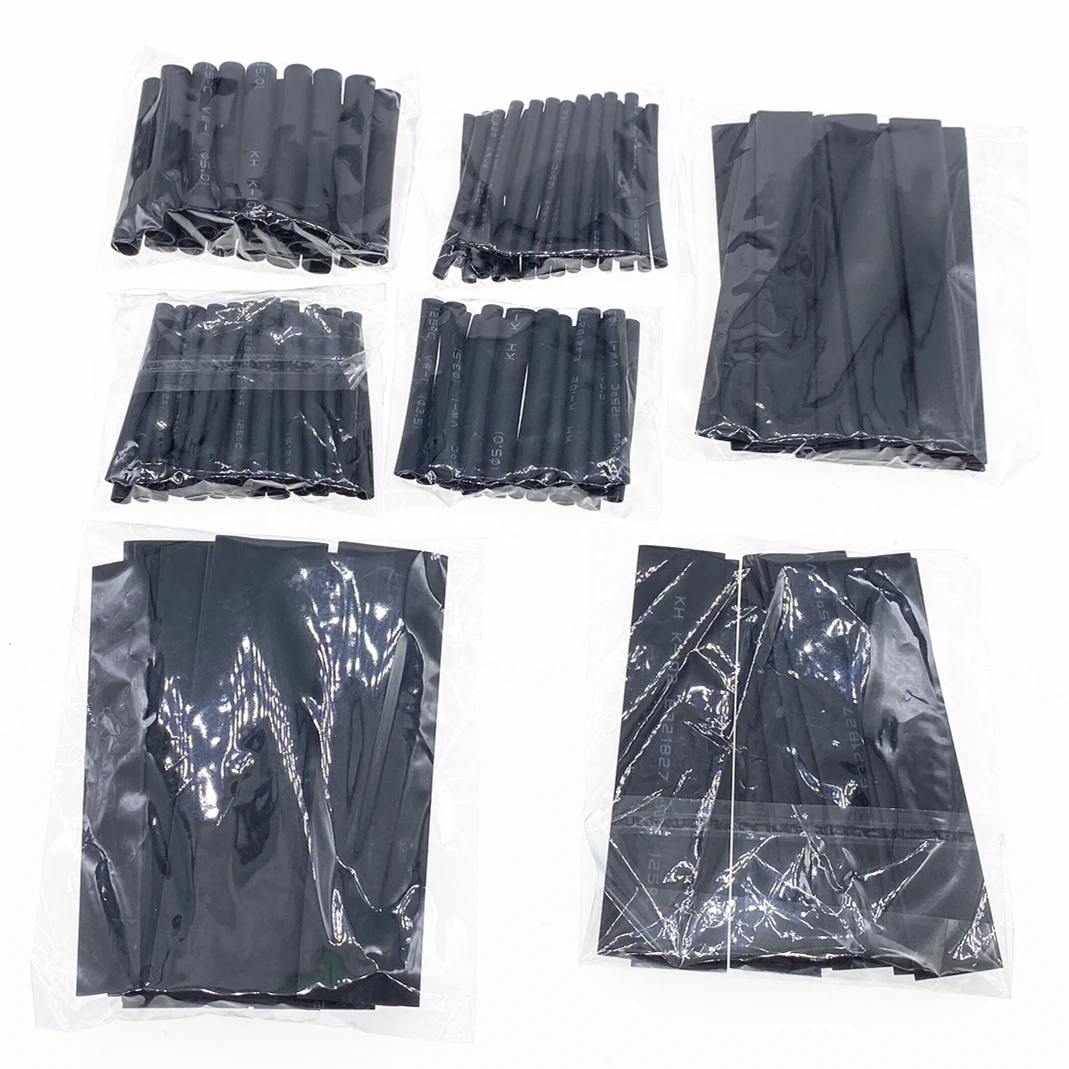 Heat shrink sleeving tube assortment kit electrical connection electrical wire wrap cable waterproof shrinkage 2:1 127 Pcs heat shrink tubing