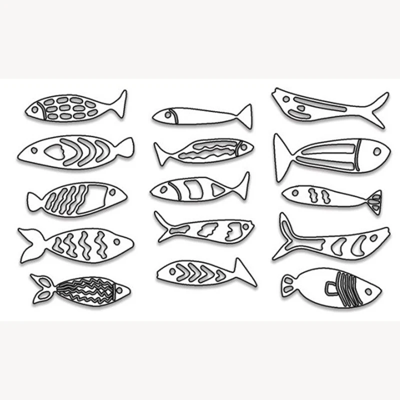 

Metal Cutting dies cut die mold Multiple graphics fish decoration Scrapbook paper craft knife mould blade punch stencils dies