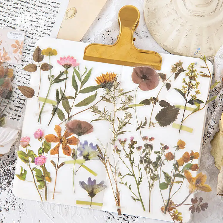 40pcs/pack Lovely Floral Flower Diary Sticker Label Scrapbooking Sticker  Handbook Decoration