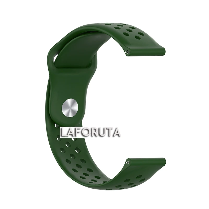 20 мм спортивные для samsung Galaxy часы активное 2 40/44 мм длина браслета замена силиконовые Quick Release браслет на запястье для смарт-часов - Цвет ремешка: Army Green