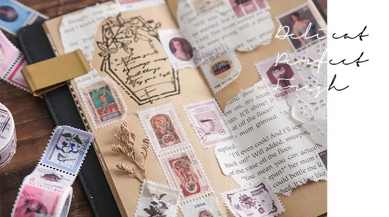 Винтажный штамп серии Bullet Journal васи лента Ретро кофейное растение Алиса декоративная клейкая лента Сделай Сам Скрапбукинг наклейка этикетка