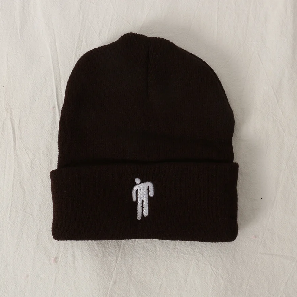 Billie Eilish же абзац вышивка Skullies Beanies для женщин и мужчин осень зима теплая вязаная шапка уличная мода хип-хоп кепка Z208