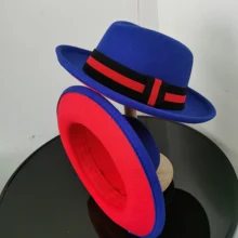 red men fedora two toned fedoras for men black red bottom felt hat jazz hat bowler hat perfomance hat women and men church hat