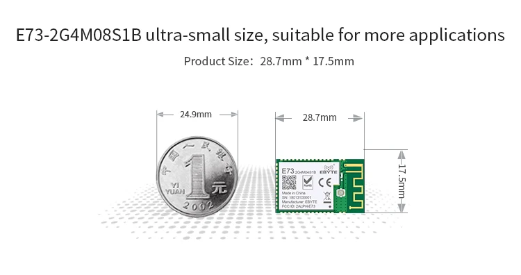 Transmissão sem Fio Lote Nrf52832 2.4 Ghz Transmissor Reciever Ble 5.0 Pwb Ipex Conector Módulo Bluetooth 10 pc - E73-2g4m04s1b 3 10 pc lote E73-2G4M04S1B nrf52832 2.4 ghz