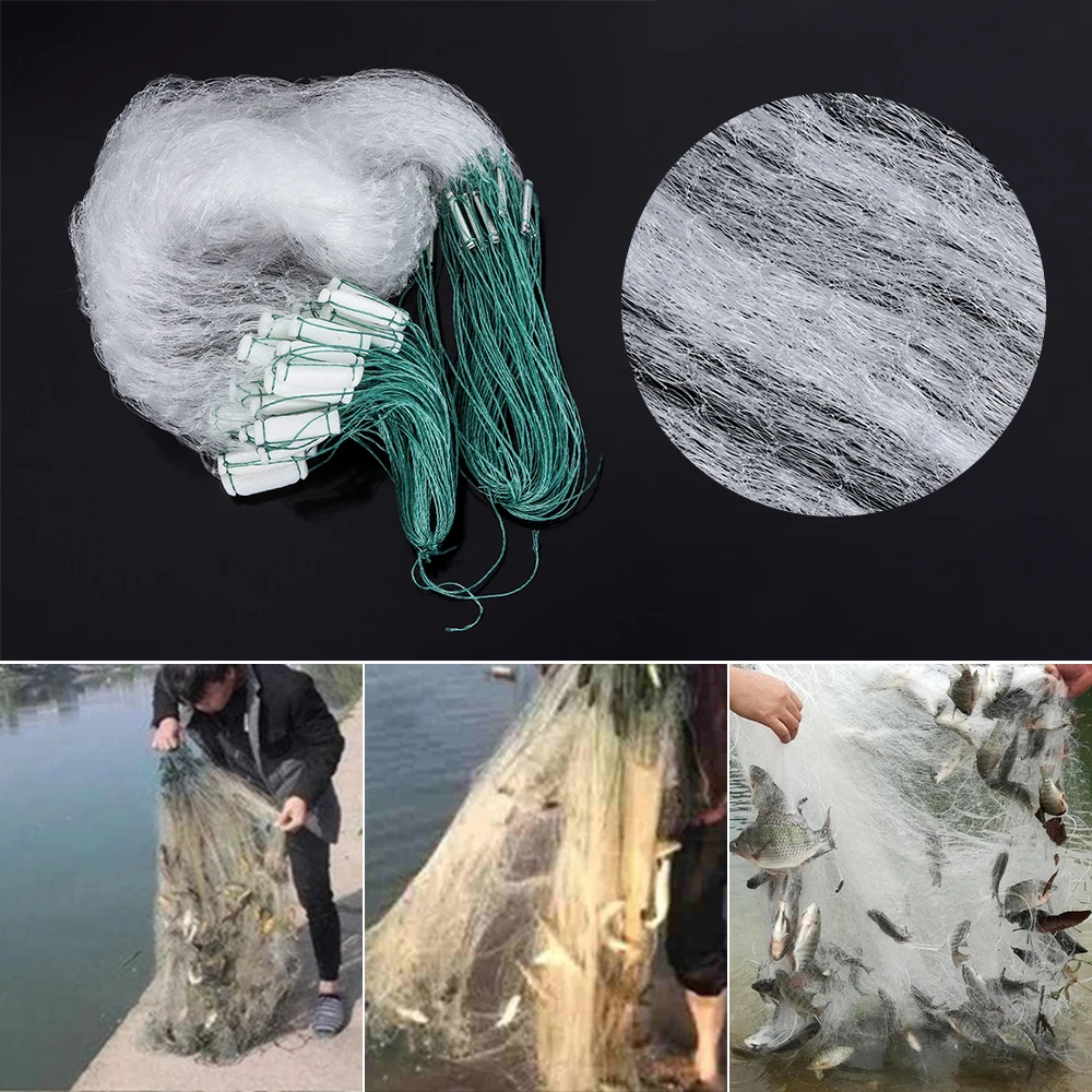 1PC 8/20M Monofilament Fishing Gill Net Single Layer Fish with