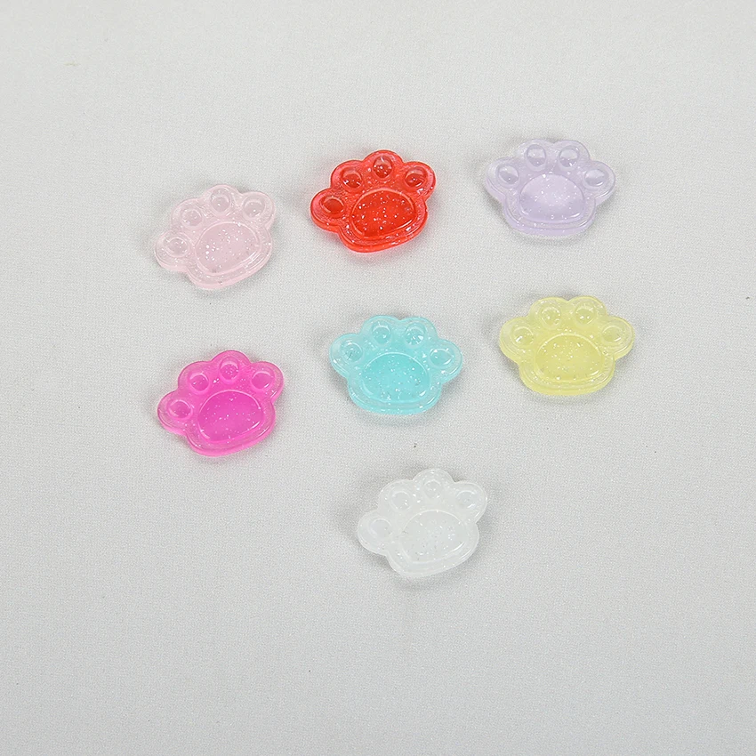20 шт./лот 15*12 мм очень CuteMulticolor FlatBack Смола Маленький Медведь лапа Смола Кабошон, волосяной Декор части