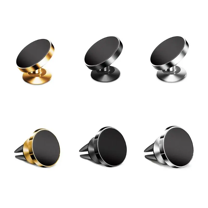 

In-Car Phone Mount Mobile Strong Magnetic Alloy Phone Stand Rack Holder Air Outlet Clip 360 Degree Rotating Mini Portable Car D