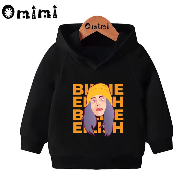 Ceny Dzieci Billie Eilish nadruk bluzy dziecięce bluzy z kapturem dla dzieci pulowerowe topy małe dziewczynki chłopcy jesienne ubrania, KMT4569
