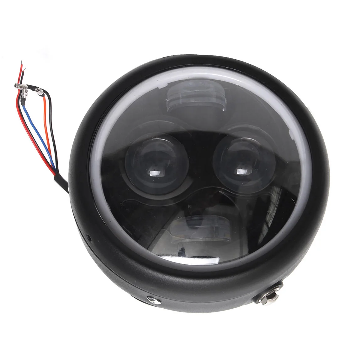 Safety Modified External Metal Professional Led Motorcycle Headlight Easy Install Accessories Bright Replacement Round Angel Eye