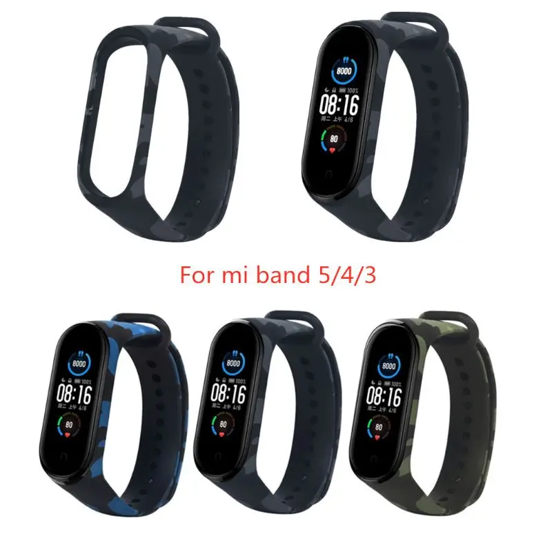 

Silicone Bracelet For Xiao mi Mi Band 5 4 3 Strap Wrist band Silicone Camoufl