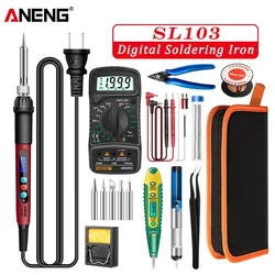 ANENG – fer à souder électrique numérique SL103, prise US/ue, affichage de la température réglable, outil de soudage Portable 