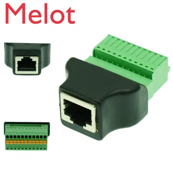 

10pcs RJ50 to Spring Terminal Adaptor RJ50 Female to 11 Pin connector RJ50 splitter for CCTV DVR CCTV accessory