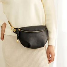 WOONAM Модный женский топ, натуральная телячья кожа, поясная сумка, нагрудная сумка, WB1060