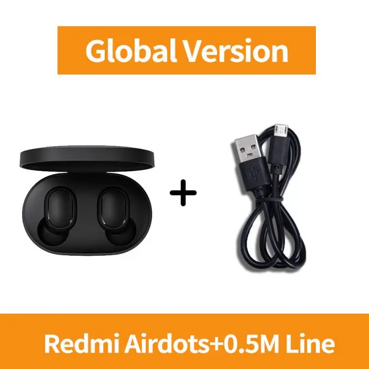 Xiaomi Redmi Airdots TWS Bluetooth 5,0 наушники стерео беспроводные активные шумоподавления с микрофоном Bluetooth Наушники управление AI - Цвет: GN Add USB Cable
