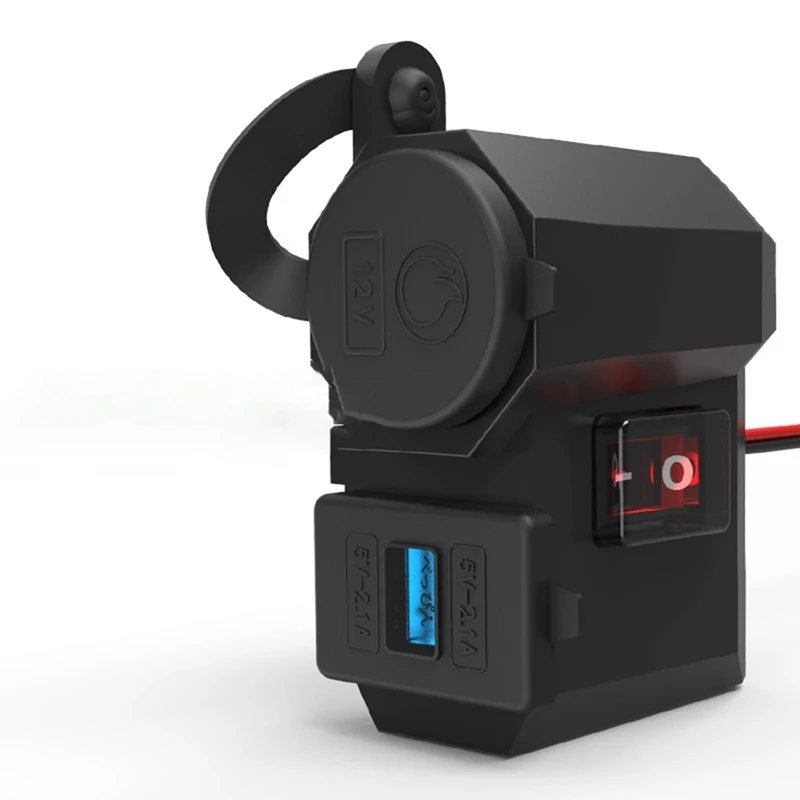 Водонепроницаемый мотоцикл двойной USB зарядное устройство разъем прикуривателя W/светодиодный принадлежности для вольтметра Запчасти для мотоциклов