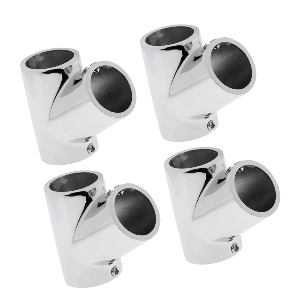 4 Pieces Boat Hand Rail Fitting 1 Inch 25MM 60 Degree Tee - 316 Stainless Steel for Marine RV Yacht