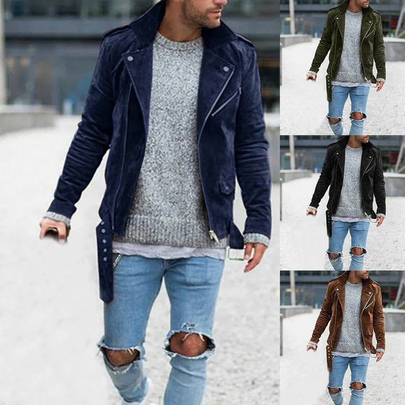 Пальто Мужская Верхняя одежда Пальто chaqueta hombre одежда мужская стильная уличная одежда с длинным рукавом замшевая ткань куртка мужская повседневная мужская куртка