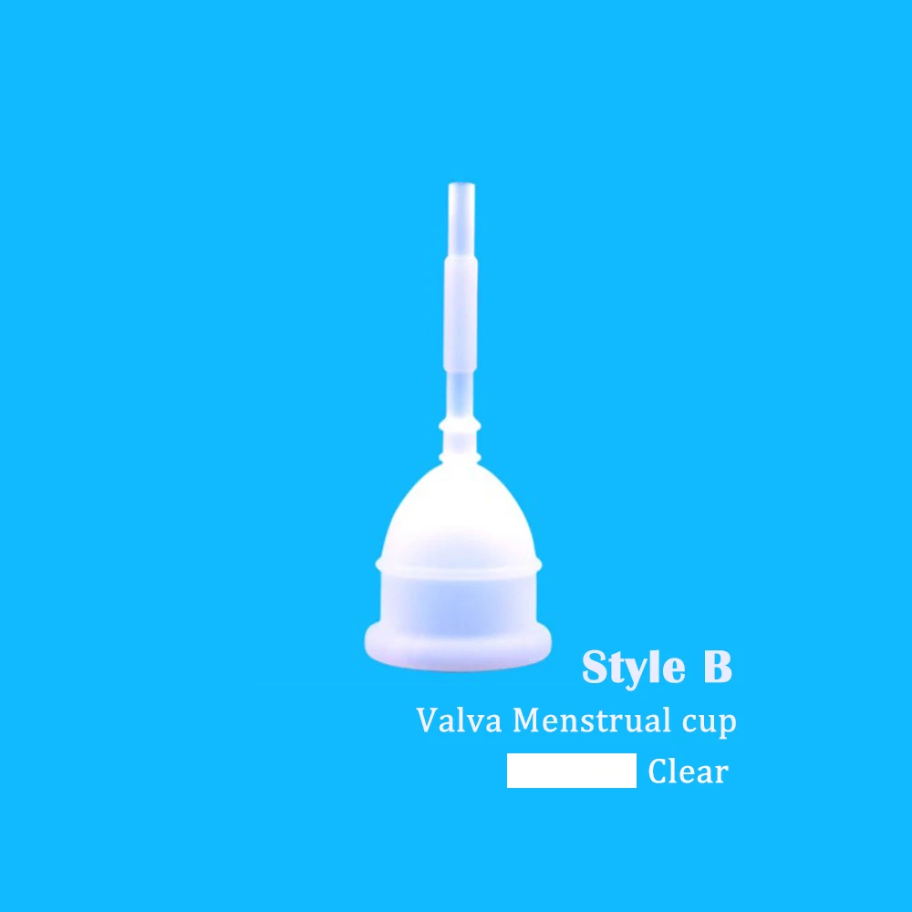 Style B Clear Новая медицинская силиконовая менструальная чашка fda клапан для женщин женской гигиены менструации многоразовые женские чашки менструальные - Цвет: Style B Clear