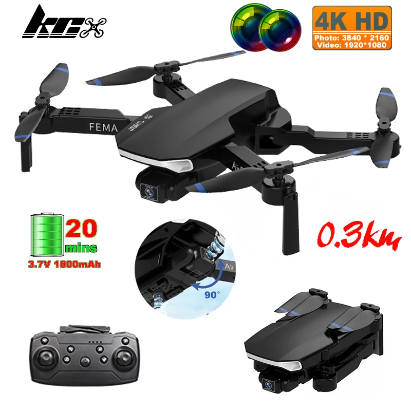 Квадрокоптер KCX складной с двойной камерой 4K HD 2 4G WiFi Fpv | Электроника