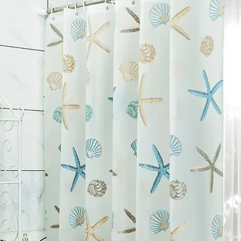 

Eco-friendly PEVA Moldproof Waterproof Bathroom Bath Shower Curtain Bathroom Products Bathroom Curtains with 12pcs Hooks