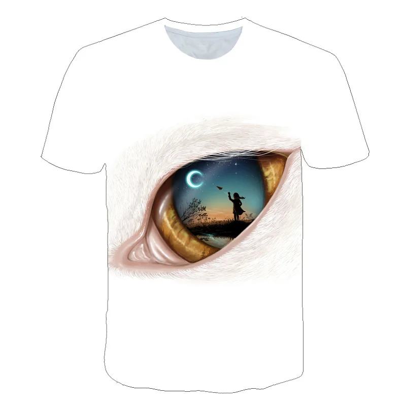 Мужская футболка с забавным 3D принтом глаз Повседневная Приталенная летняя топы