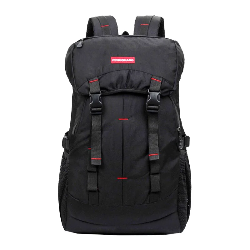 Водонепроницаемый Чехол, рюкзак для багажа, нейлон, повседневный Большой Вместительный мужской рюкзак для путешествий, женский рюкзак для альпинизма, черный - Color: Black
