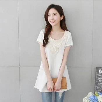 

Fashion Sleeve Logo Printing T Shirts Women's Short Fashion 100% cotton Female T-Shirts