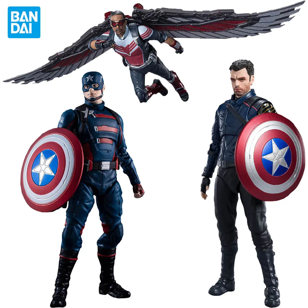 

Bandai Shfiguarts John F Walker Marvel The Avengers Winter Soldier Falcon Captain America Anime Action Figure Collectile Toys