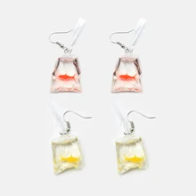 Прозрачная сумка золотая рыбка длинные женские серьги Модные женские серьги-подвески на крючке элегантные женские подарочные серьги-Каффы