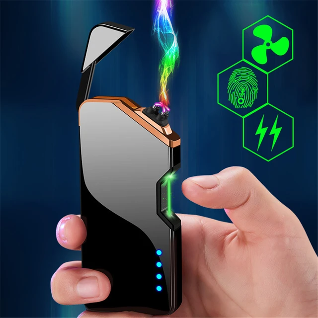 Mechero eléctrico portátil con Control táctil y carga USB, encendedor a  prueba de viento, accesorios para cigarrillos, novedad de 2023 - AliExpress