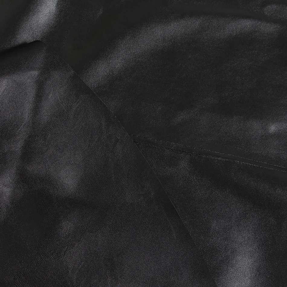 Модная Осенняя женская куртка из искусственной кожи, пальто, пальто с отворотами, с длинным рукавом, с неровным поясом, с оборками, Женская куртка, пальто