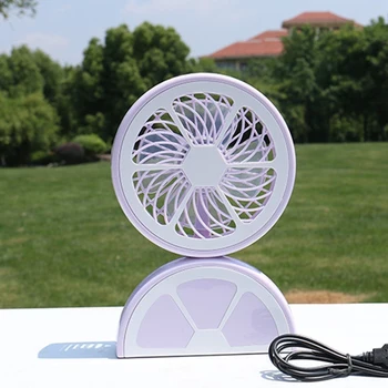 

Desktop Fan, Portable Rechargeable & 3 Speeds Mini Electric USB Fan Orange Appearance Design for Home/Office/Travel/Outdoor
