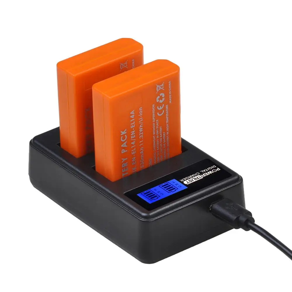 En-El14 En-El14A En El14 1530Mah Batteria Ricaricabile + Usb Caricabatteria Per Nikon Coolpix P7000 P7100 P7700 P7800 D3100 D3200 Df