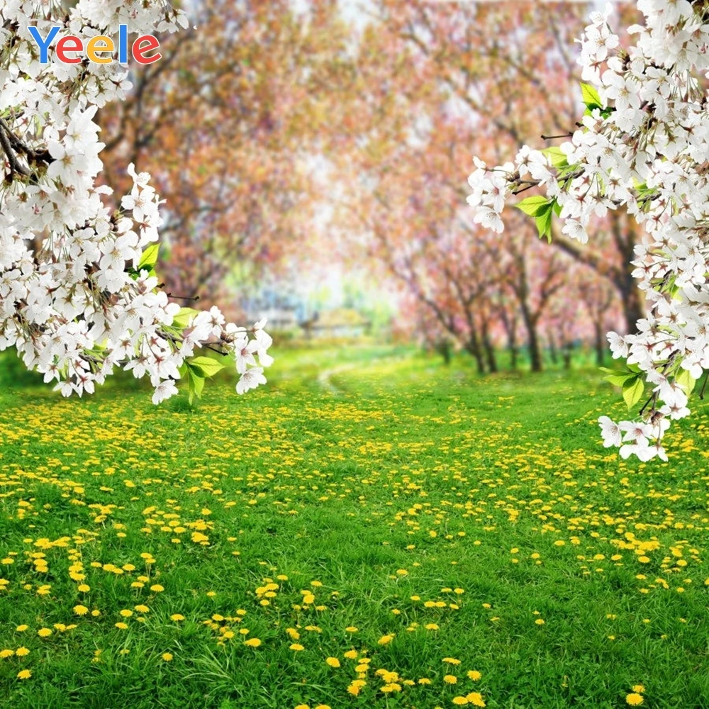 

Spring Greenland Flower Forest Nature Scenery Backdrop Baby Portrait Vinyl Photography Background For Photo Studio Photophone