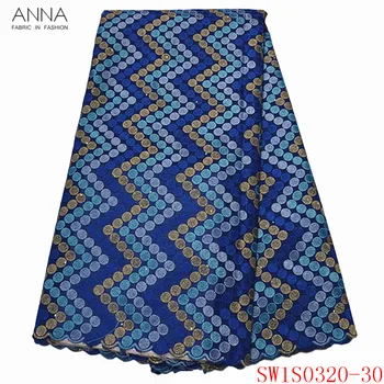 

Anna latest african dry lace fabric 2020 high quality embroidery with stones swiss voile lace in switzerland 100% cotton fabrics