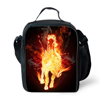 

Customzied Cool Crazy Horse Lunch Bag for Office Ladies Classic Insulated Picnic Food Bag Grade Kids Messenger Lunchbox Handbag