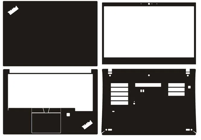 4Pcs Della Pelle Di Caso Della Copertura Completa Pellicola Per Thinkpad T490 T495 P15S P15V T590 E14 Gen 2 T14 T15 Gen 1 E15 Gen 3 X1 Nano T460S T470