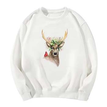 

Milu Deer Art Print Autumn Winter New Fashion Vogue Harajuku Cute Sweatshirt Women Full Sleeve Hatless Jacket Hoodies