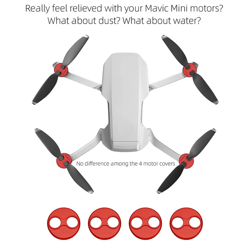 4 шт. крышка двигателя Кепки для DJI Mavic мини-Дрон пылезащищенный двигатель защитная аксессуар алюминиевый светильник, без застежек