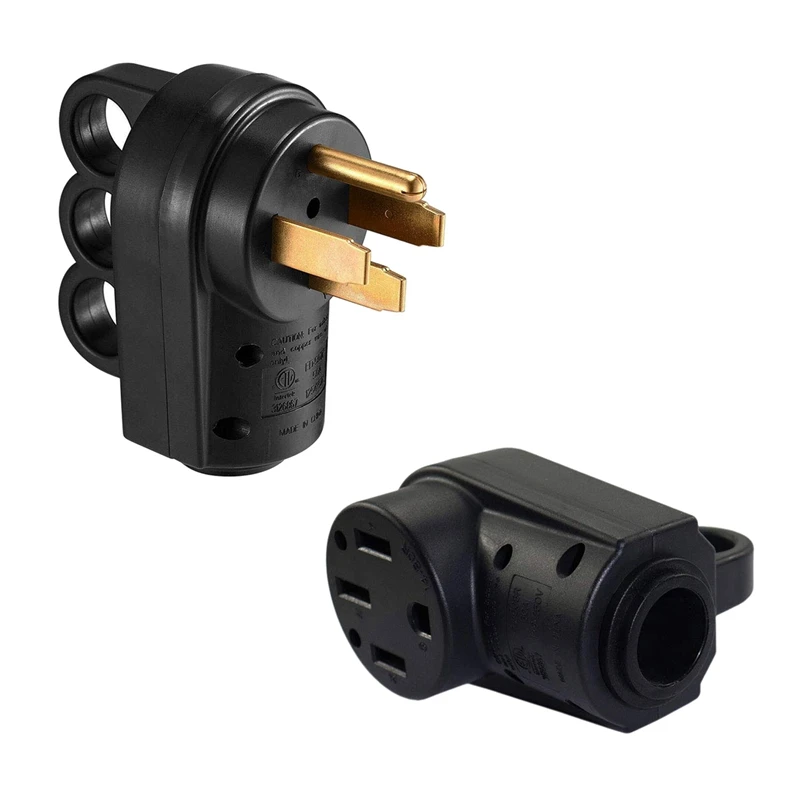 RV Trailer Plug, 50 Amp 125 250V 14 50P Masculino e 14 50R Receptáculo