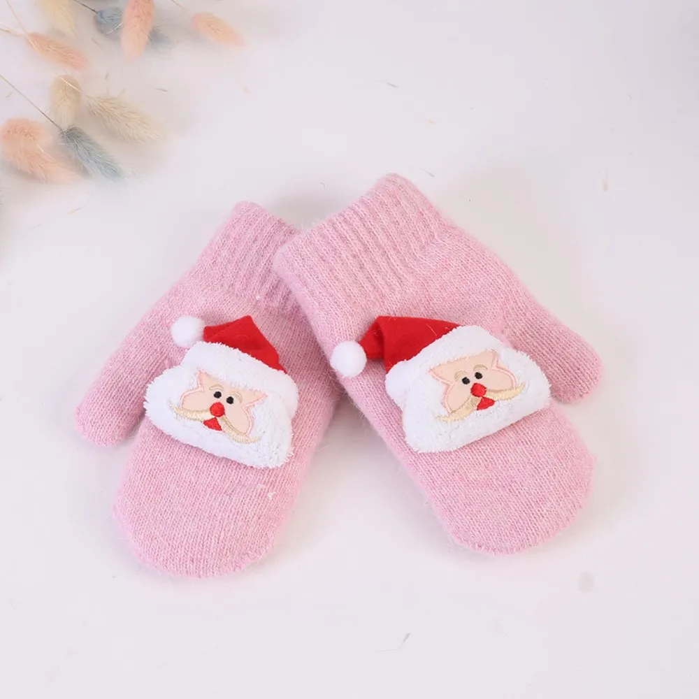 Новые детские Санта Клаус модели, перчатки одежда для малышей утепленная Рождественская для девочек и мальчиков Стиль Зимние теплые женские зимние ботинки митенки для пальцев перчатки - Цвет: I