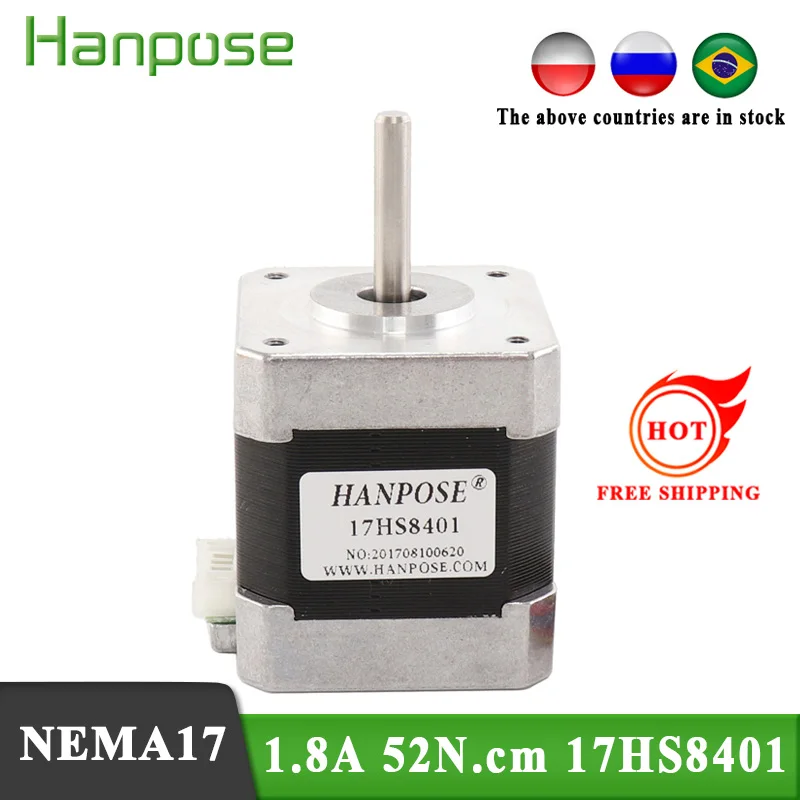 

6 шт. 4-проводной шаговый двигатель Nema17 48 мм 78Oz-in 1.8A Nema 17 мотор 42bygh 1.7A (17HS8401) Мотор для 3D-принтера
