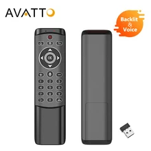 Souris Air vocale rétroéclairée AVATTO avec télécommande Microphone sans fil 2.4GHz avec Gyroscope à 6 axes d'apprentissage IR pour boîte Android(China)