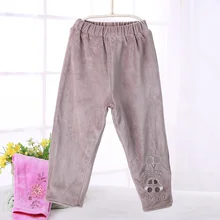 Одежда для маленьких мальчиков и девочек длинные штаны на осень-зиму, двухэтажные плюшевые теплые брюки свободные прямые повседневные штаны