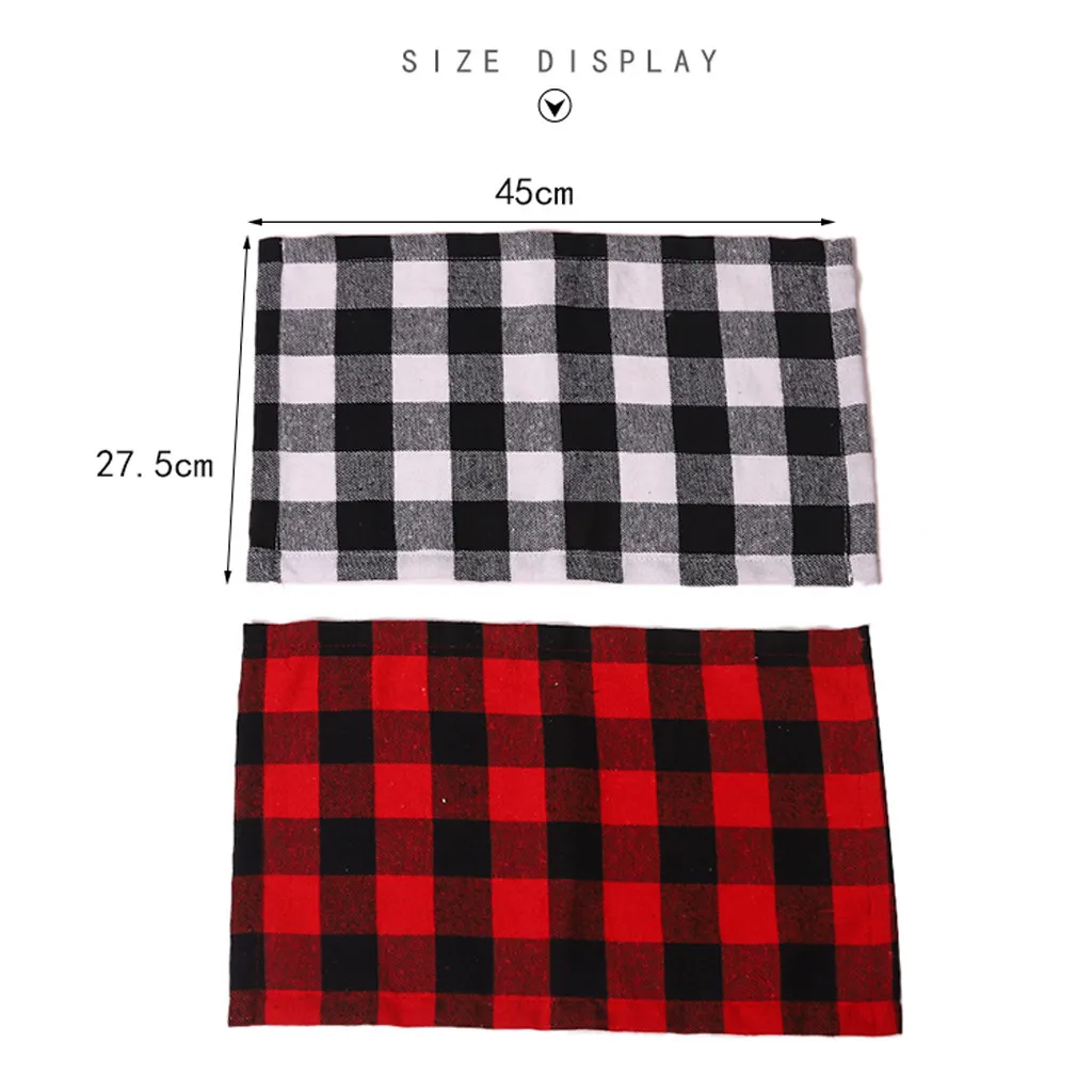Placemat for Dining Table Red and black Plaid Pattern Dining Table Mat Non-Slip Christmas Home Decor coaster set de table F1014