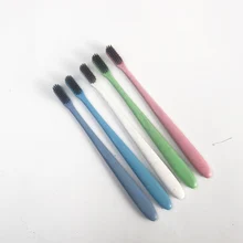 Противоскользящая мягкая бамбуковая Угольная щетка Зубная щетка дорожный набор Двойной Ультра для ухода за зубами 18 см