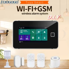 Tuya – système d'alarme de sécurité domestique sans fil, wi fi, GSM, 433MHz, anti cambriolage, détecteur de fumée, clavier tactile, capteur de mouvement de porte 