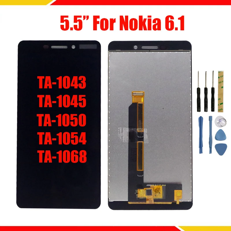 ЖК дисплей и дигитайзер сенсорного экрана для Nokia 6 1 дюйма TA 1043 1045 1050 1054 1068